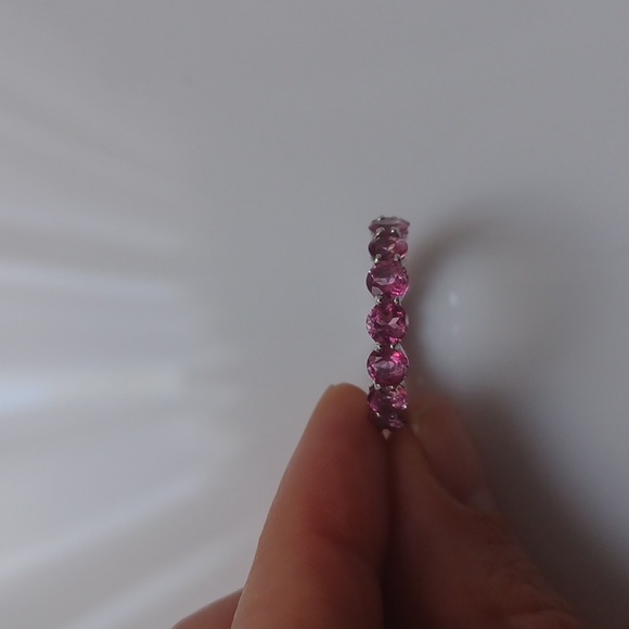 4.50 ct. t.w. Pink Topaz Eternity Band in Sterling Silver size 6 - Picture 2 of 4